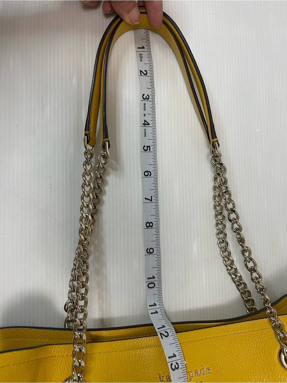Kate Spade New York Jordyn medium chain handle tote Sunflower Yellow - Picture 7 of 13